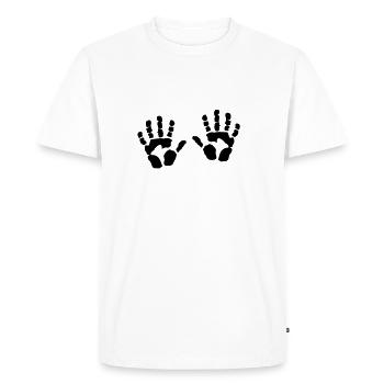 Papa 25 Papa Bébé Papa 2025 Fête des Pères - T-shirt Premium bio Homme - blanc - Devant - Nico (187cm)