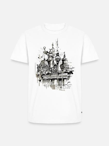 Berliner Collage - Männer Premium Bio T-Shirt - Weiß
