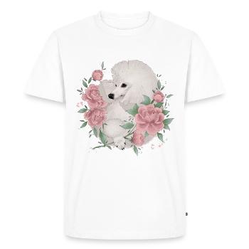 white poodle - Men's Premium Organic T-Shirt - white - Front - Nico (187cm)