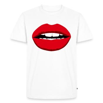 Lips mouth red face teeth - Men's Premium Organic T-Shirt - white - Front - Nico (187cm)