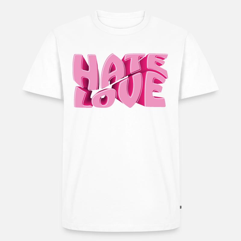 Hate Love - Männer Premium Bio T-Shirt - Weiß