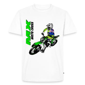 Moto Cross - Motocross - Supercross - MX - SX - T-shirt Premium bio Homme - blanc - Devant - Nico (187cm)