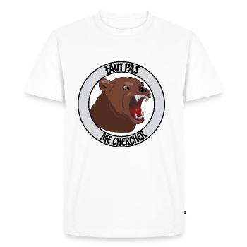 Faut pas me chercher - Ours - T-shirt Premium bio Homme - blanc - Devant - Nico (187cm)