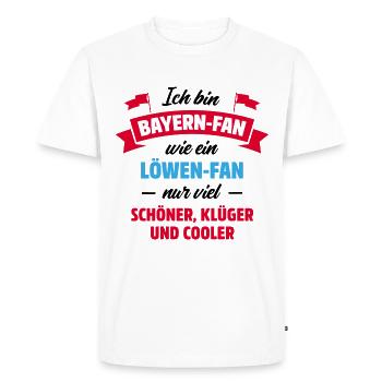 ICH BIN BAYERN FAN | FUSSBALL | GESCHENK - Männer Premium Bio T-Shirt - Weiß - Vorne - Nico (187cm)