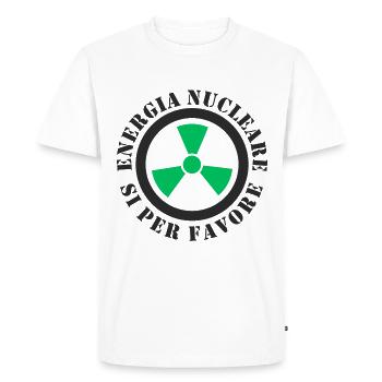 Nuclear Energy, Yes Please - Men's Premium Organic T-Shirt - white - Front - Nico (187cm)