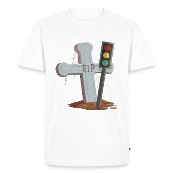 Feu tricolore reposer en toute tranquillité RIP - T-shirt Premium bio Homme - blanc - Devant - Nico (187cm)