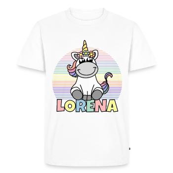 Lorena Unicorn Name - Men's Premium Organic T-Shirt - white - Front - Nico (187cm)