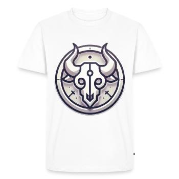 Conception minimaliste de l’insigne du crâne de taureau - T-shirt Premium bio Homme - blanc - Devant - Nico (187cm)
