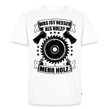 Holz Kettensäge Forstwirt - Männer Premium Bio T-Shirt - Weiß - Vorne - Nico (187cm)