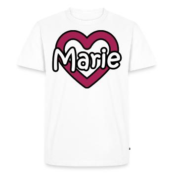 Marie nom de famille prénom nom de jeune fille coeur nom jour - T-shirt Premium bio Homme - blanc - Devant - Nico (187cm)