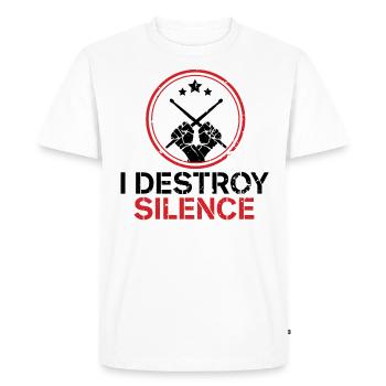 Percussion batteur Drumsticks Percussion - T-shirt Premium bio Homme - blanc - Devant - Nico (187cm)