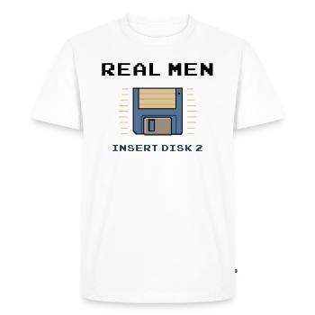 Pixelart Amiga Disquette Nostalgie - T-shirt Premium bio Homme - blanc - Devant - Nico (187cm)