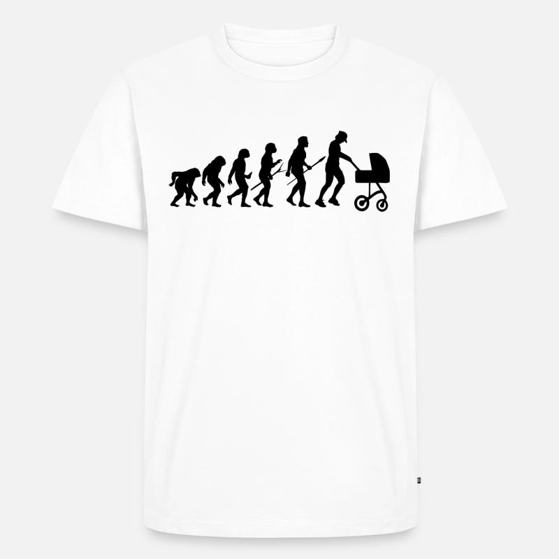 Vater Evolution - Männer Premium Bio T-Shirt - Weiß