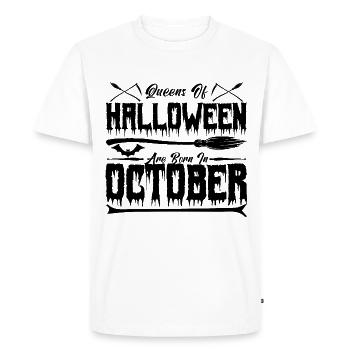 Halloween queens were born in October - Men's Premium Organic T-Shirt - white - Front - Nico (187cm)