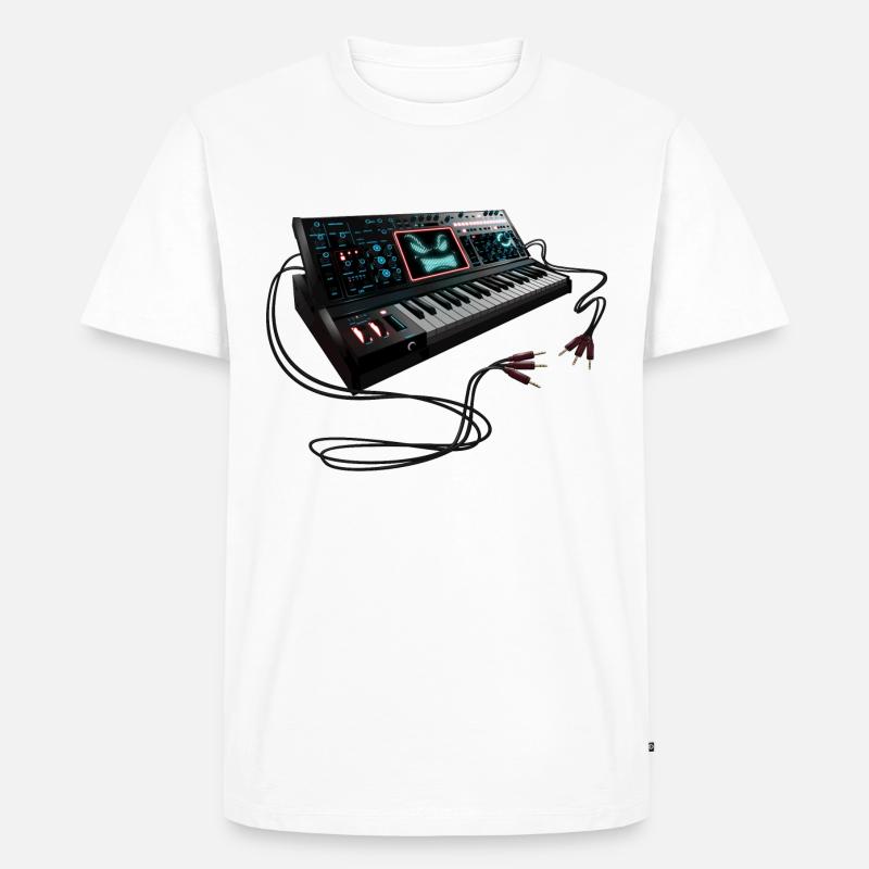 Synth Bot Colored - Synthétiseur - T-shirt Premium bio Homme - blanc