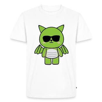 Petit Motif Dragon Bébé Jeune Doux Vert cool - T-shirt Premium bio Homme - blanc - Devant - Nico (187cm)