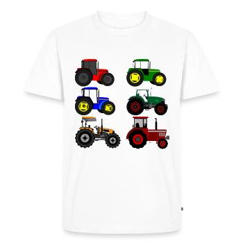 Tractor collage 1 | Agriculture | Farmer | Tractor - Men's Premium Organic T-Shirt - white - Front - Nico (187cm)