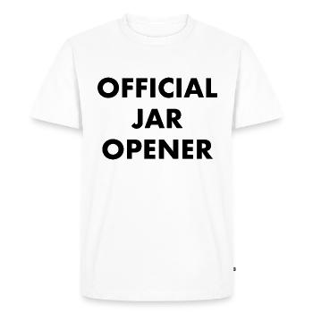 Ouvre-bocal officiel - T-shirt Premium bio Homme - blanc - Devant - Nico (187cm)