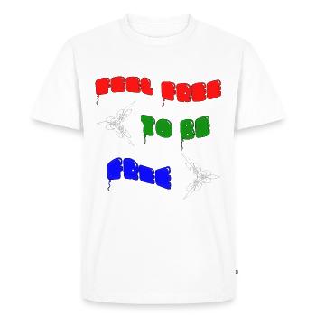 N’hésitez pas à être libre - T-shirt Premium bio Homme - blanc - Devant - Nico (187cm)