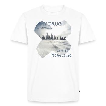 Poudre blanche / snowboard - T-shirt Premium bio Homme - blanc - Devant - Nico (187cm)