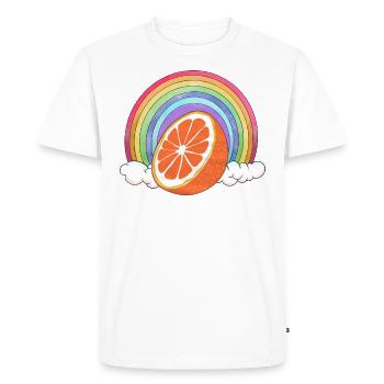 Rainbow Orange - T-shirt Premium bio Homme - blanc - Devant - Nico (187cm)