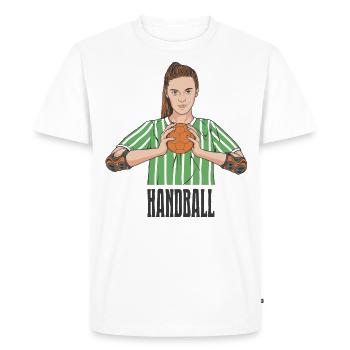 Joueur de handball Handball Outfit Handball Joueur de handball - T-shirt Premium bio Homme - blanc - Devant - Nico (187cm)