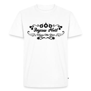 Joyeux noel. Bonne année. Cadeau de noël Christmas - T-shirt Premium bio Homme - blanc - Devant - Nico (187cm)