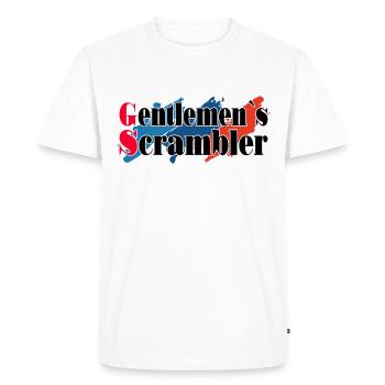 Motard Moto Boxer Aventure Gentlemen Scrambler - T-shirt Premium bio Homme - blanc - Devant - Nico (187cm)