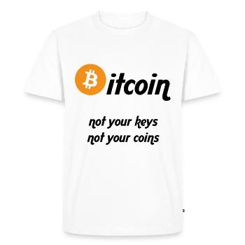 Le Bitcoin - T-shirt Premium bio Homme - blanc - Devant - Nico (187cm)