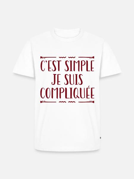 C'est Simple Je Suis Compliquée - T-shirt Premium bio Homme - blanc