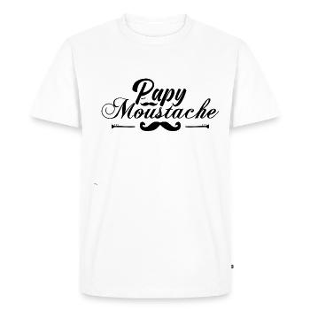 papy moustache, Idée cadeau d'élégance. - T-shirt Premium bio Homme - blanc - Devant - Nico (187cm)