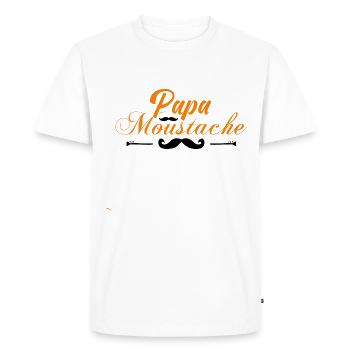 papa moustache, Idée cadeau d'élégance. - T-shirt Premium bio Homme - blanc - Devant - Nico (187cm)