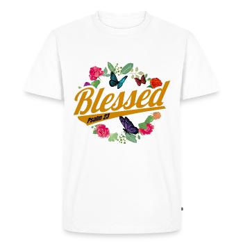 Versets bibliques Inspirant Jésus Dieu Don - T-shirt Premium bio Homme - blanc - Devant - Nico (187cm)