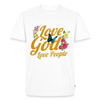 Jésus Dieu verset biblique don inspirant - T-shirt Premium bio Homme - blanc - Devant - Nico (187cm)