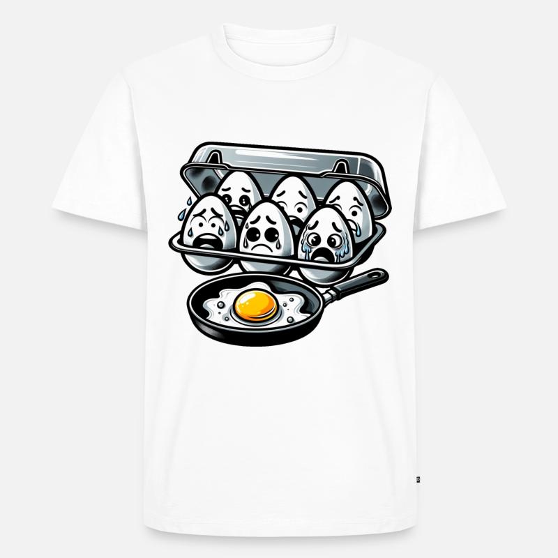 Eier Spiegelei Oster Meme - Männer Premium Bio T-Shirt - Weiß
