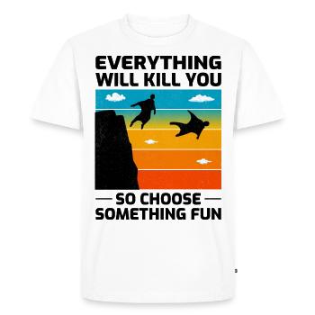 Wingsuit volant Base Jumping Parachutisme Wingsuit - T-shirt Premium bio Homme - blanc - Devant - Nico (187cm)