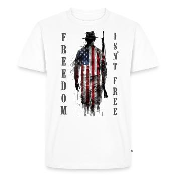 La liberté n’est pas gratuite - Patriotic Soldier Design - T-shirt Premium bio Homme - blanc - Devant - Nico (187cm)