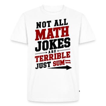 Blague mathématique amusante - « Just Sum » Design humoristique - T-shirt Premium bio Homme - blanc - Devant - Nico (187cm)