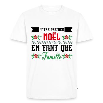 Notre premier Noël en tant que famille - T-shirt Premium bio Homme - blanc - Devant - Nico (187cm)