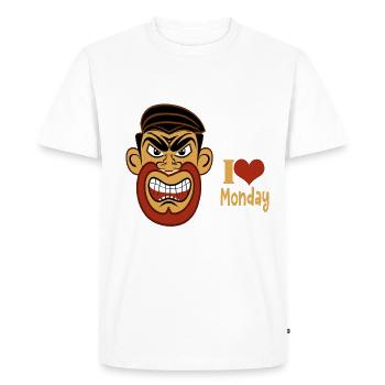 J’adore le t-shirt sarcastique du lundi - T-shirt Premium bio Homme - blanc - Devant - Nico (187cm)