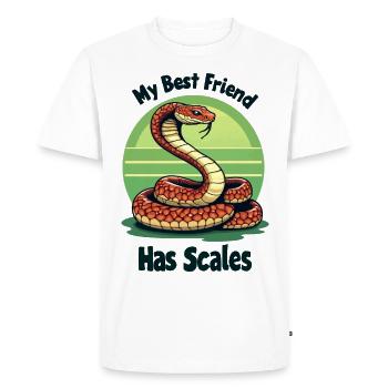 My best friend has scales Snake Lover - Men's Premium Organic T-Shirt - white - Front - Nico (187cm)