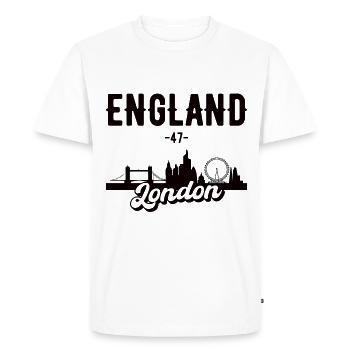 Cadeau London Skyline England - T-shirt Premium bio Homme - blanc - Devant - Nico (187cm)