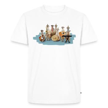meerkat - Men's Premium Organic T-Shirt - white - Front - Nico (187cm)