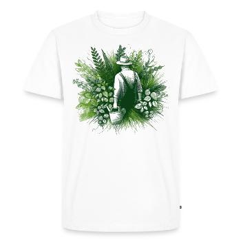 Chuchoteur de plantes - T-shirt Premium bio Homme - blanc - Devant - Nico (187cm)