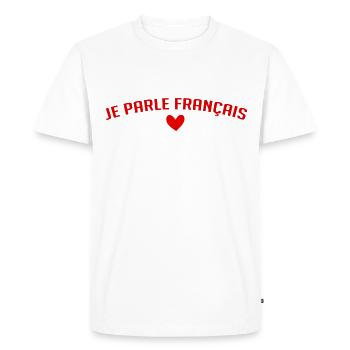 JE PARLE FRANCAIS - T-shirt Premium bio Homme - blanc - Devant - Nico (187cm)