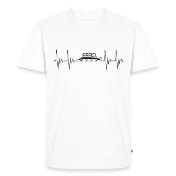 Véhicule de transport de passagers à battement de cœur pour dameuse - T-shirt Premium bio Homme - blanc - Devant - Nico (187cm)