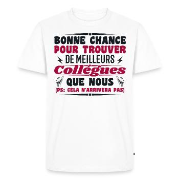 Colleague Colleagues Humor Gift Retirement - Men's Premium Organic T-Shirt - white - Front - Nico (187cm)