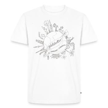 Design globe-trotter - T-shirt Premium bio Homme - blanc - Devant - Nico (187cm)