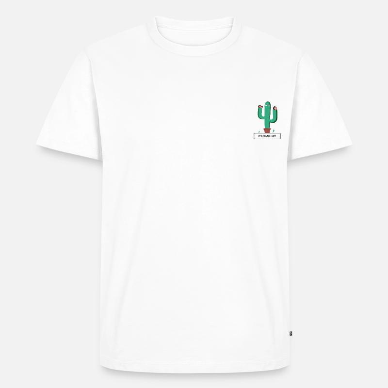 CACTUS - „Es wird weh tun“ - Männer Premium Bio T-Shirt - Weiß