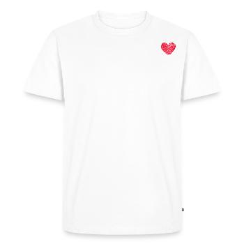 Rote Herz Liebe und Valentinstag - Männer Premium Bio T-Shirt - Weiß - Vorne - Nico (187cm)